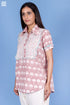 Slub Cotton Frilly Zoom Shirt In Block Print